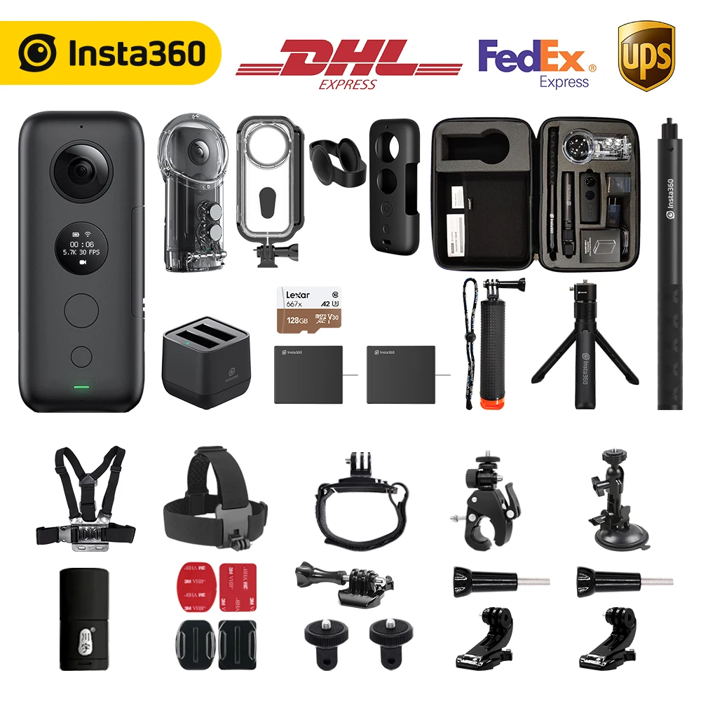 Insta360 ONE X Action Camera VR 360 Panoramic Camera For iPhone and Android 5.7K Video 18MP Photo Invisible Selfie Stick