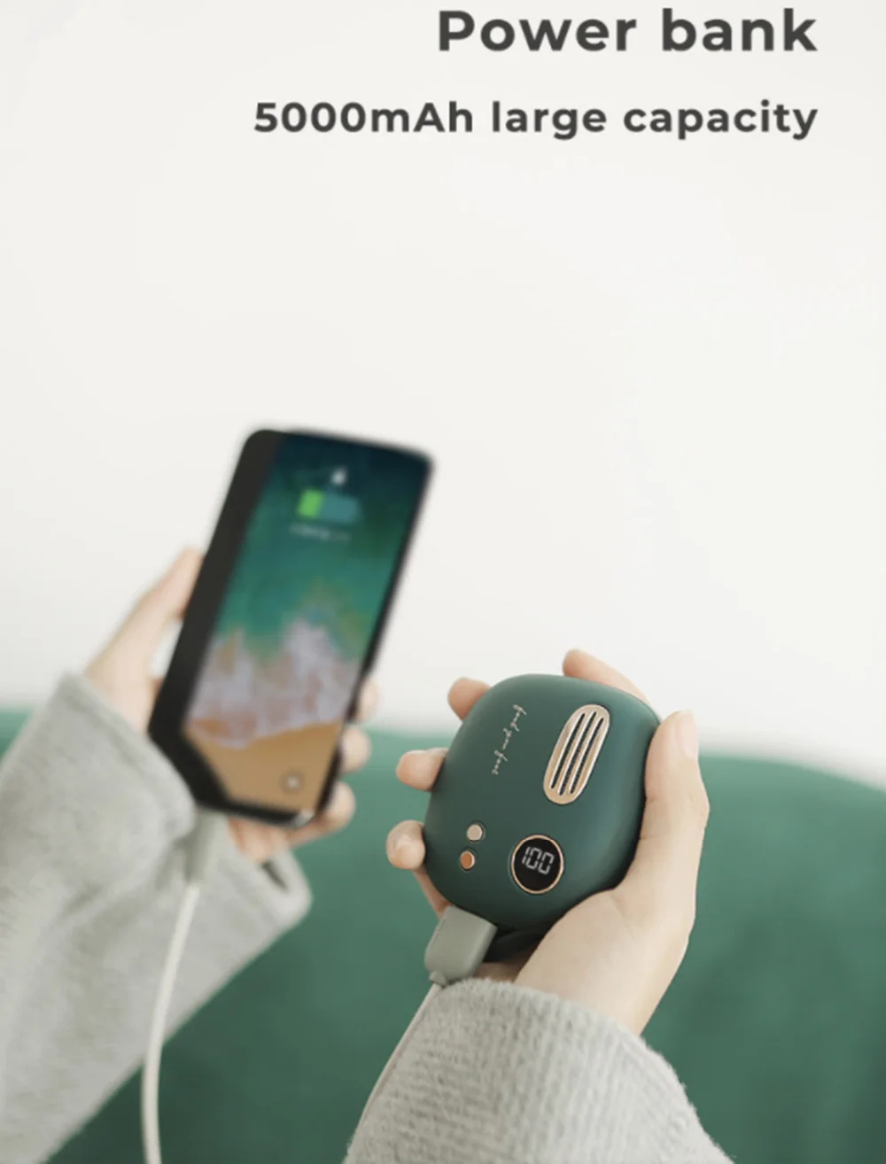 Xiaomi Ретро грелка для рук внешний аккумулятор цифровой дисплей Температура 52℃ перезаряжаемая безопасная грелка для рук