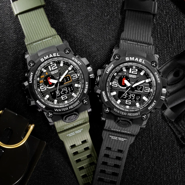 Men Sports Watches Dual Display Analog Digital LED Electronic Quartz Wristwatches Waterproof Swimming Military Watch 5