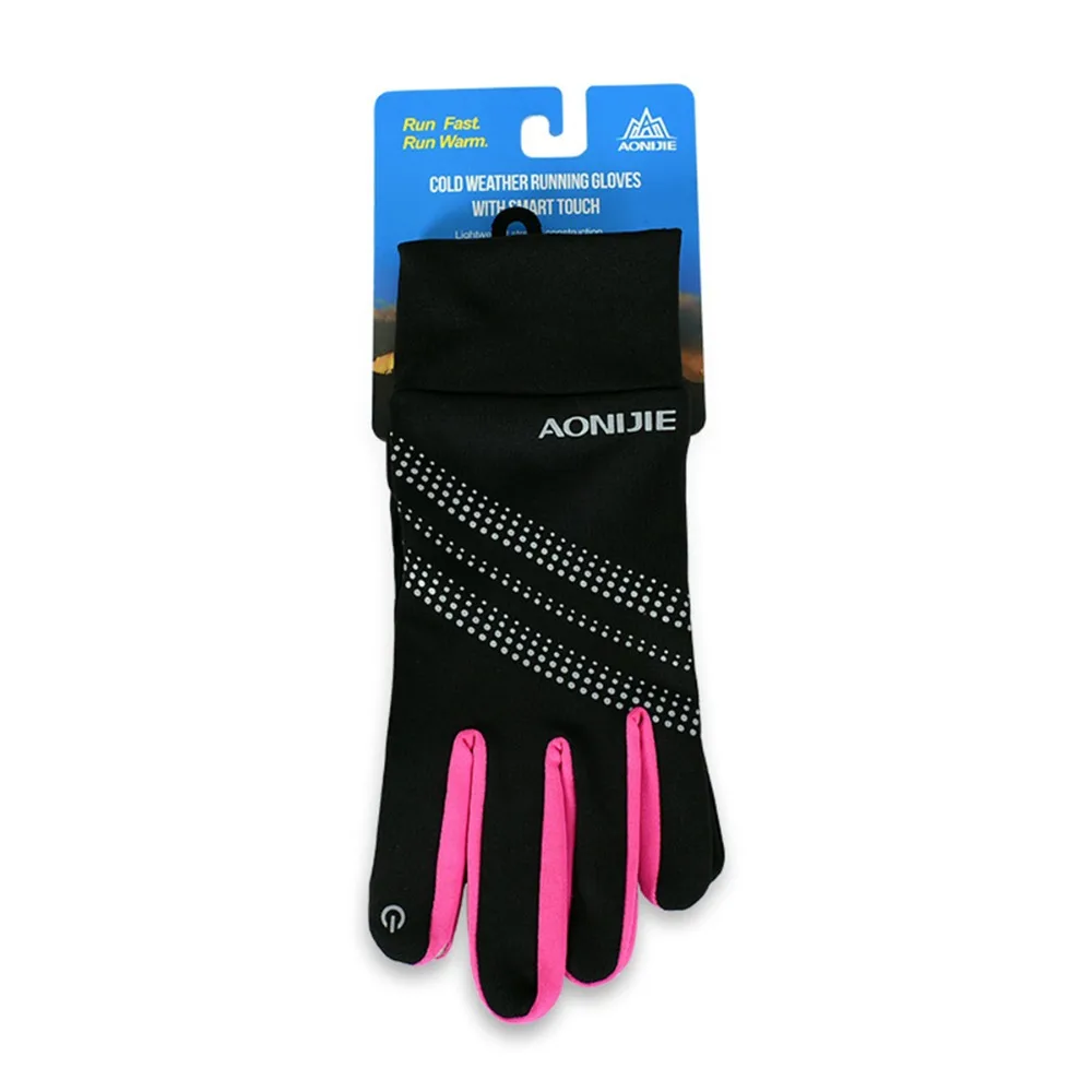 Outdoor Sports Men Women Run Gloves Winter Warm Windproof Cycling Running Hiking Motorcycle Full Finger Gloves