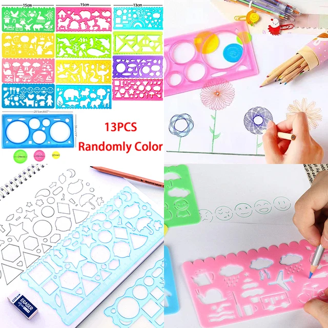 Drawing Board Template Scratch Art Paper Cards Spirograph Graffiti Painting Stencil Learning Educational Toys Children Kids Gift 3