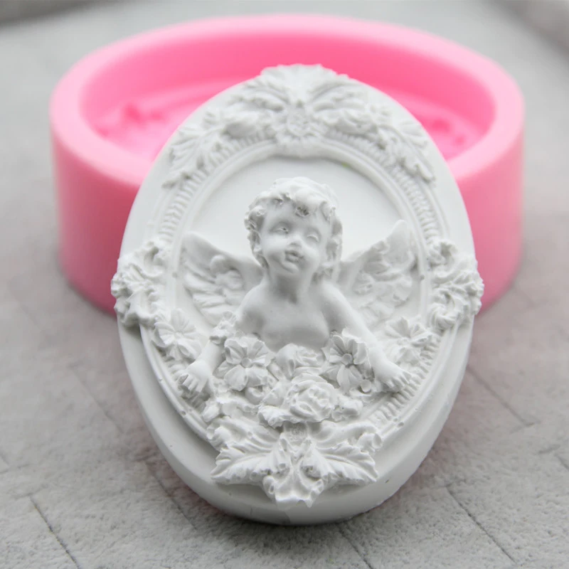 Soap Silicone Craft Cute Baby Angel Shape Soap Form Candle Mould DIY Aroma Plaster Making Tool Fondant Cake Baking Molds
