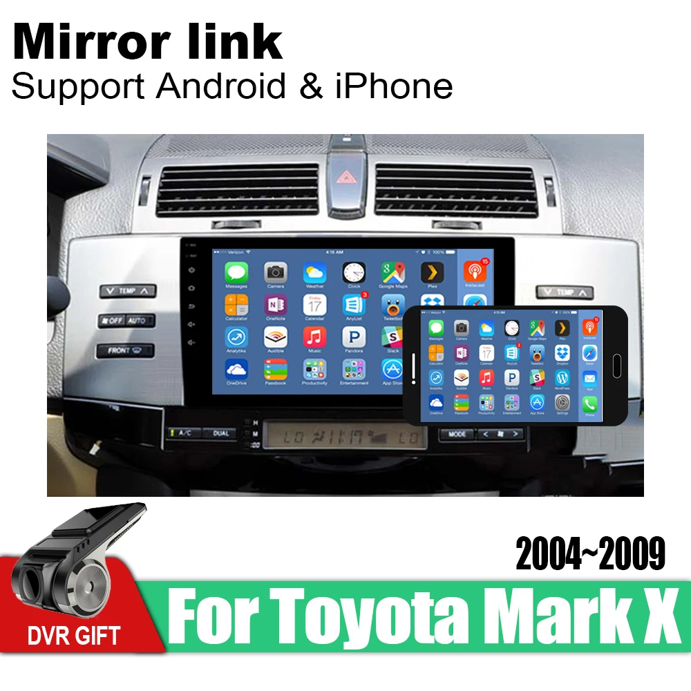 Автомагнитола 2 din для Toyota Mark X 2004 2005 2006 2007 2008 2009 Android мультимедиа GPS навигация vedio