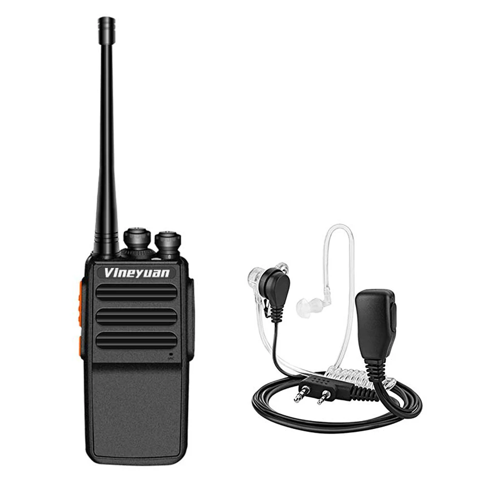 add earphone Vineyuan Walkie Talkie J-C5 Plus 5 Вт UHF 400-470 МГц двухстороннее радио портативный 16CH FM приемопередатчик CB радио домофон - Цвет: add earphone