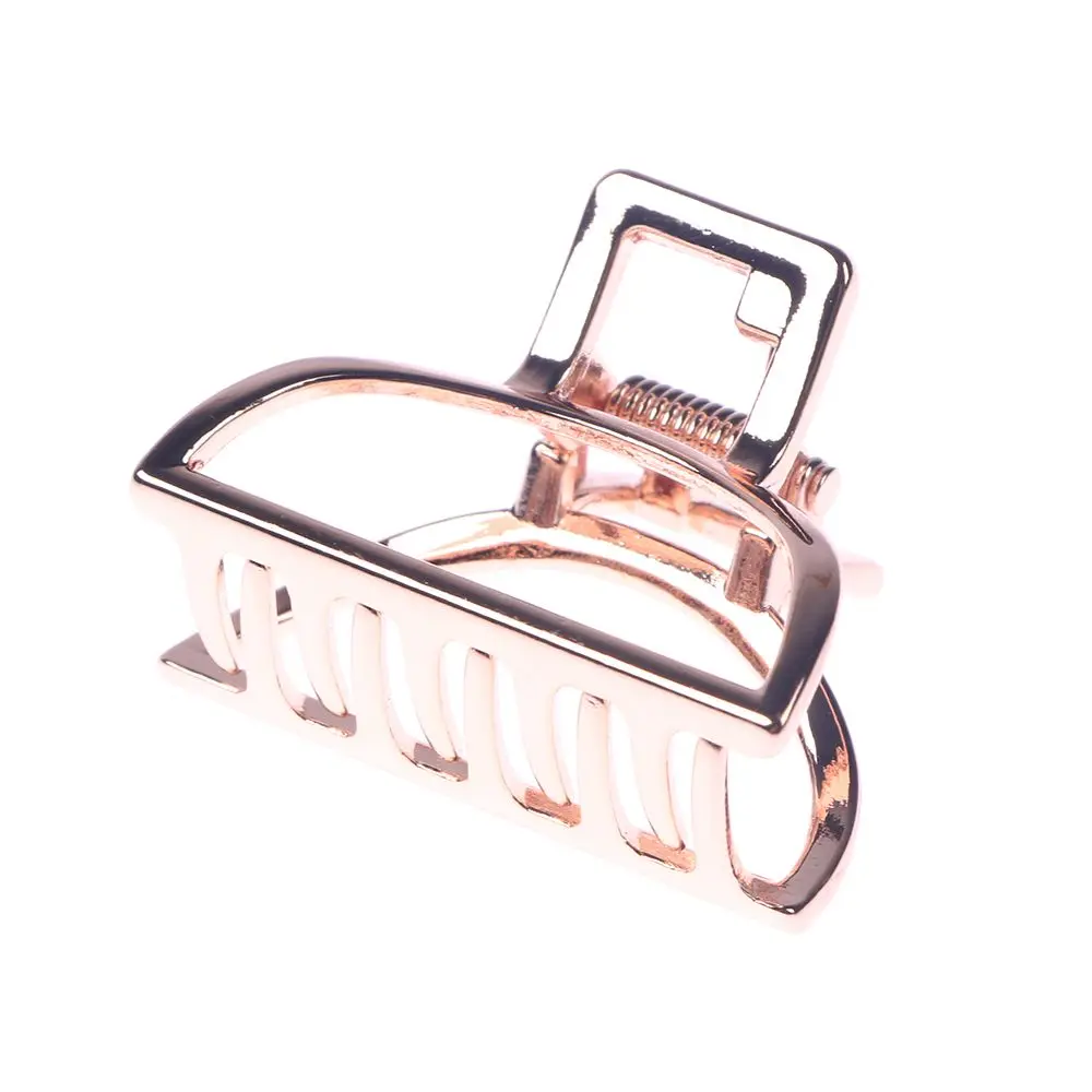 rose gold S Большие геометрические мини-заколки для волос для женщин и девушек, заколки для волос в форме краба, заколки для волос в форме Луны, однотонные заколки для волос, аксессуары для волос - Цвет: rose gold S