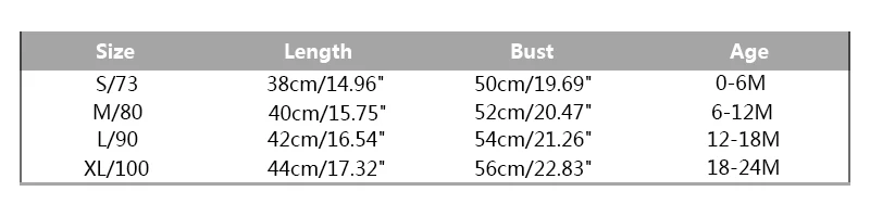 曾红童装73 80 90 100尺码表