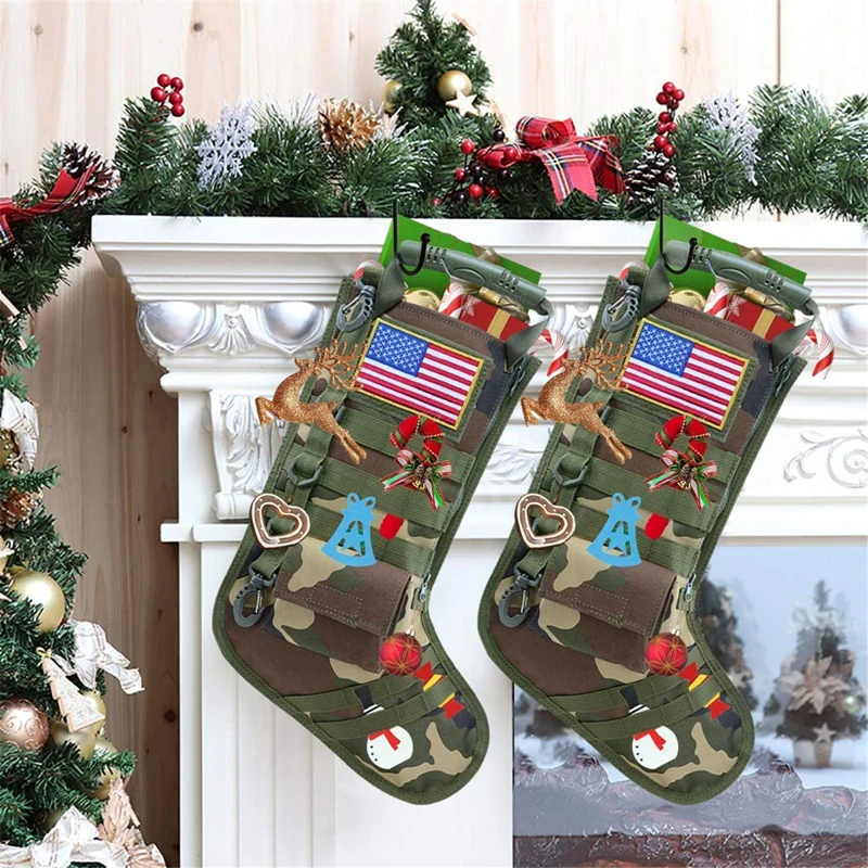 

Tactical MOLLE Christmas Stocking Equipment Bag Accessories Storage Bag Outdoor Sports Ornaments Military EDC Pouch Socks