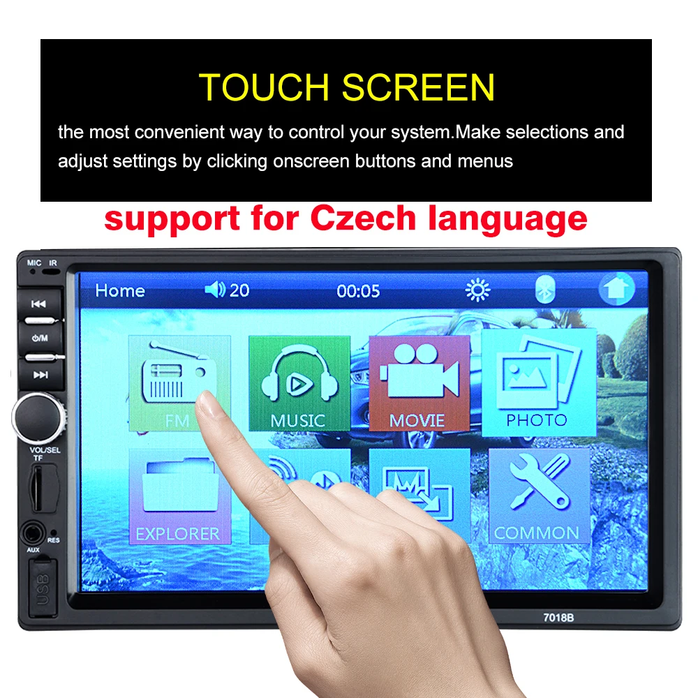 Автомагнитола 2 din мультимедийный плеер с сенсорным экраном 7 &quotHD MP5 Bluetooth USB TF FM