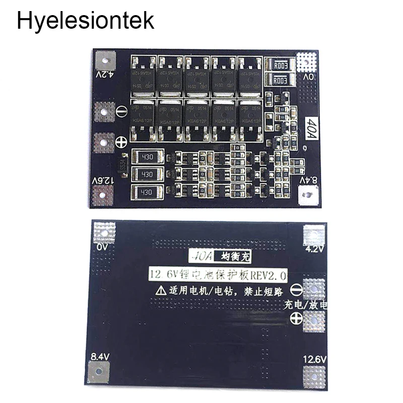 3S 12,6 4S 16,8 V 40A BMS балансир 18650 Lipo литий-ионный аккумулятор зарядное устройство защитная схема зарядная плата PCB электрическая дрель