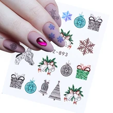 1 шт слайдер для дизайна ногтей рождественские переводные наклейки с водой черная линия наклейки для рисования DIY УФ-гель аксессуары для маникюра наконечник BESTZ892-905