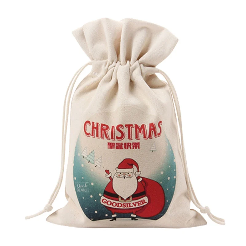 Шнурок Рождественский подарок сумки из плотной ткани с принтом есть яркие Держатель Мешки для лечения Рождественская елка Подвески, подвесные украшения