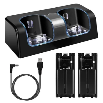 

Portable Game Handle Dual Charging Dock Excellent Craftsmanship Well Enduring Station for Nintendo Wii Gamepad Charger with LED