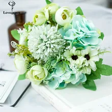 1 букет из искусственного шелка, розовые цветы пиона, свадебное украшение, Осенний Букет Флорес, сделай сам, домашний декор для отеля, искусственный цветок для свадьбы, стол