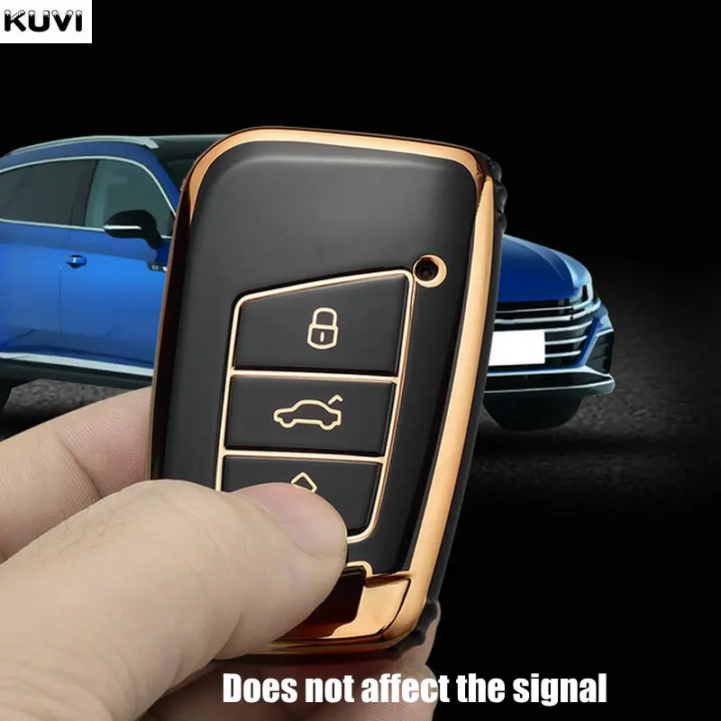 TPU Car Key Case Cover Bag For VW Volkseagen Passat B8 Magotan For Skoda Superb A7 Kodiaq Seat Shell Fob key case cover key case car key shell