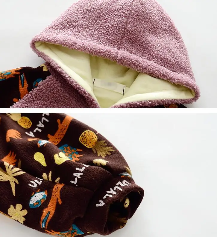 10.9th Good Quality Winter Thicken Girl's Suit Printed Fashion Sweatshirt trousers Children's suit 110-160cm Retail