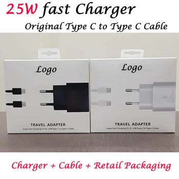 

High quality 25W super fast charger power adapter With Original Note 10 Type C to TypeC Cable for Samsung Note 10 with package