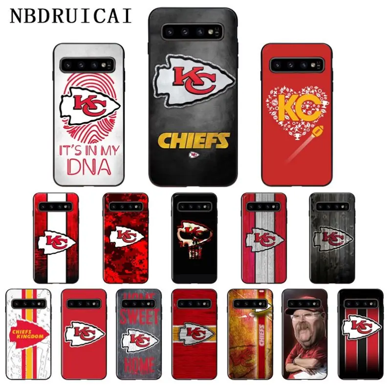 

NBDRUICAI Kansas City Chiefs High Quality Silicone Phone Case for Samsung S9 plus S5 S6 edge plus S7 edge S8 plus S10 E S10 plus