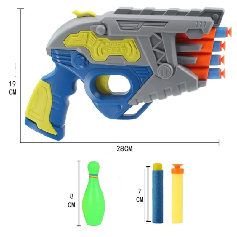Airsoft Air Guns Toy Gun With 6PCS Bullets Bowling Bottle Plastic Gun Outdoor Fun Sports Toy Gift for Children (3)
