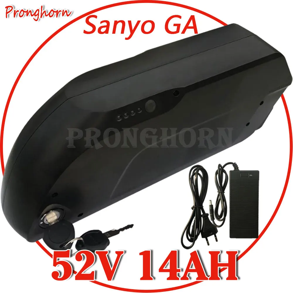 52V 10Ah 14Ah Электрический велосипед 14S4P Акула аккумулятор использовать Sanyo GA ячейка для 48 V/52 V 500W 1000W литий-ионный аккумулятор с 30A BMS