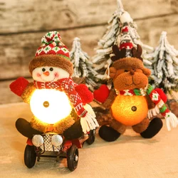 Boneca de natal com luz led papai noel boneco de neve elk longas pernas natal árvore pendurado crianças brinquedo para o presente de ano novo enfeites de natal