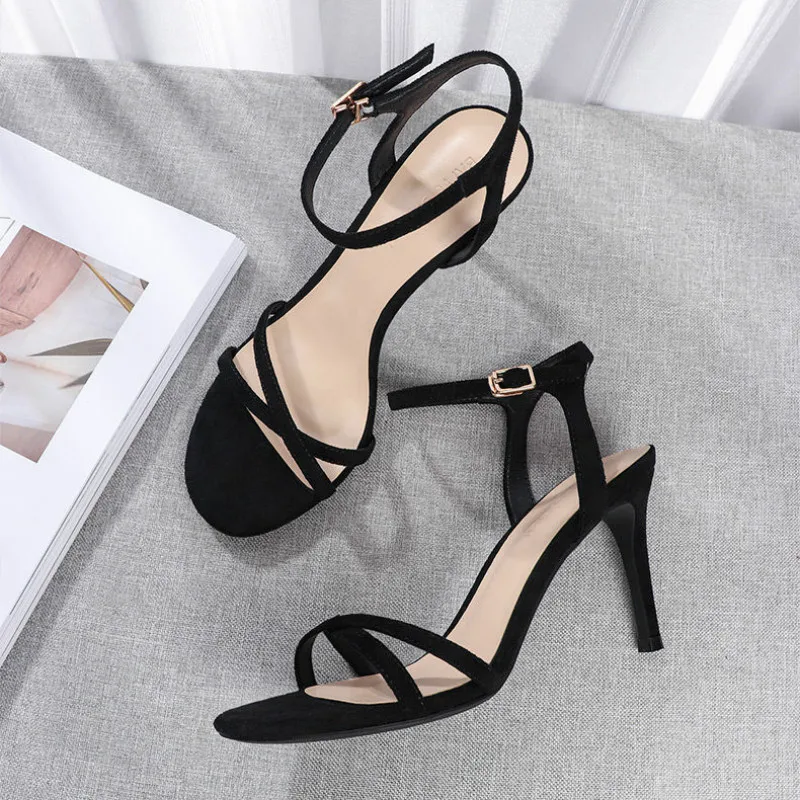 Женские босоножки на высоком каблуке туфли лодочки тонком 8 5 см однотонные из