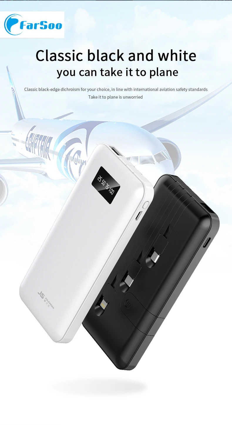 

S86 Mini Powerbank 10000mAh with 4 output phone holder and LED display for Iphone Huawei P20 Xiaomi 8 fast charge Power Bank