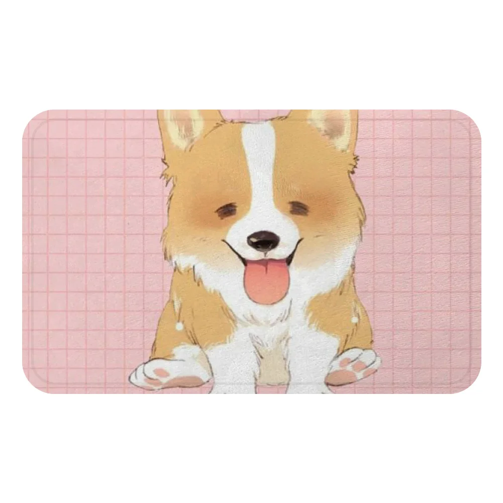 Шеф-повара собака корги щенок мультфильм летний праздник коврик для ванной ковер декоративный Противоскользящий коврик комната автомобиль пол барная подложка домашний декор для дверей подарок - Цвет: Зеленый