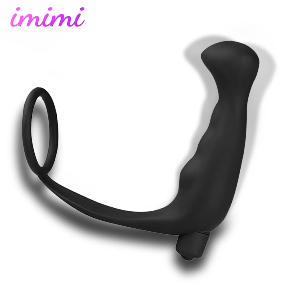 Prostate Male Masturbator Dildo Vibrator Silicone Anal Massager With Penis Delay Ejaculation Ring Butt Plug Sex Products for Man