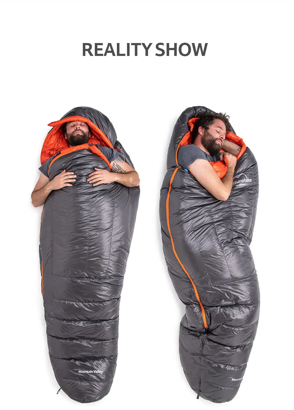 Naturehike открытый утолщение легкий теплый белый гусь Кемпинг один Мумия спальный мешок для зимы NH19YD001