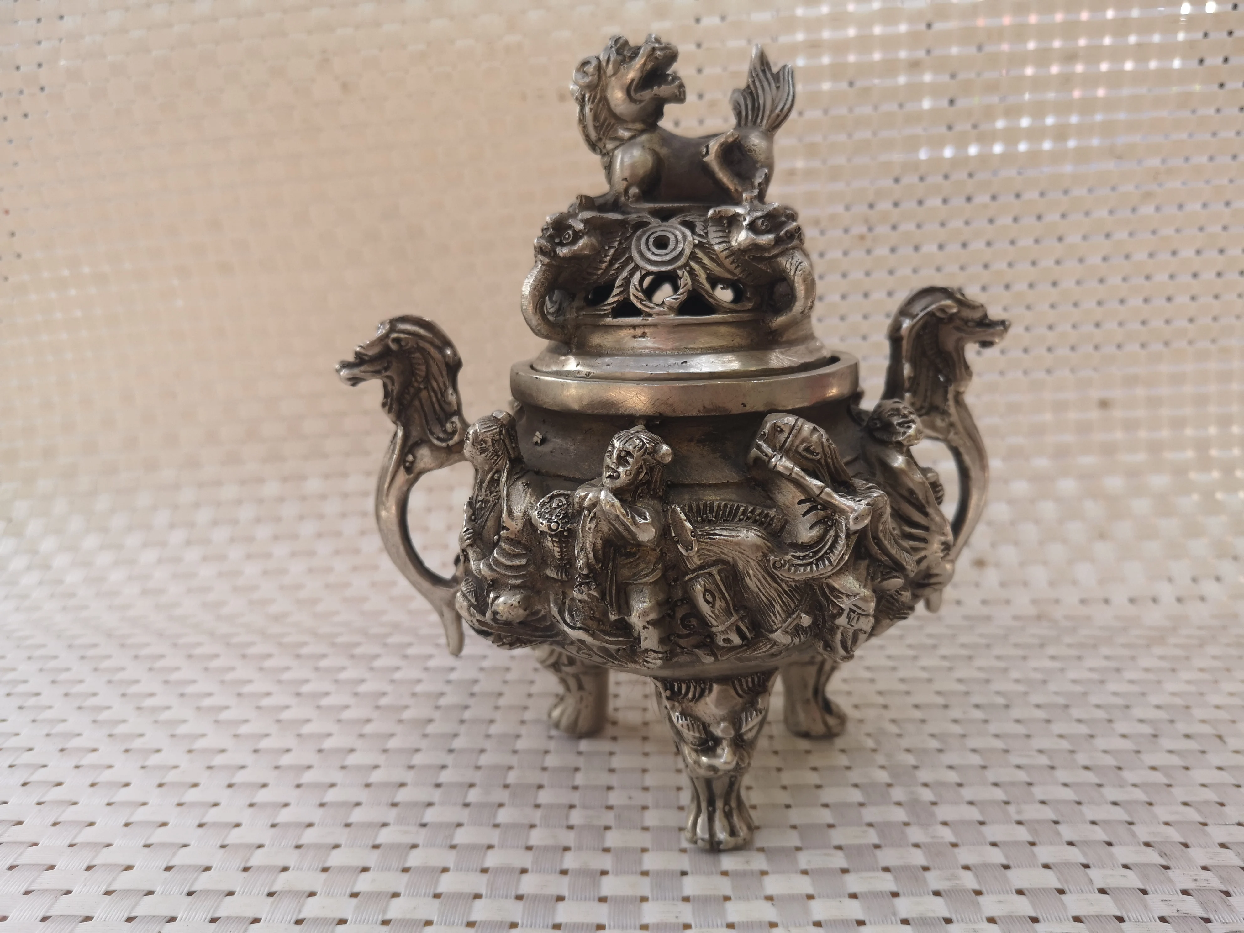 

Collection Old Tibetan silver animal incense burner,High Quality Home Art Decoration Crafts censer