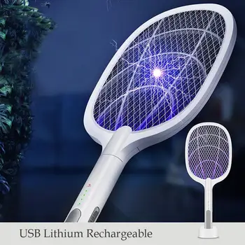

Summer Household Electric Insect Racket Mosquito Swatter USB Rechargeable Mosquito Swatters Kill Fly Bug Killer Trap Zapper