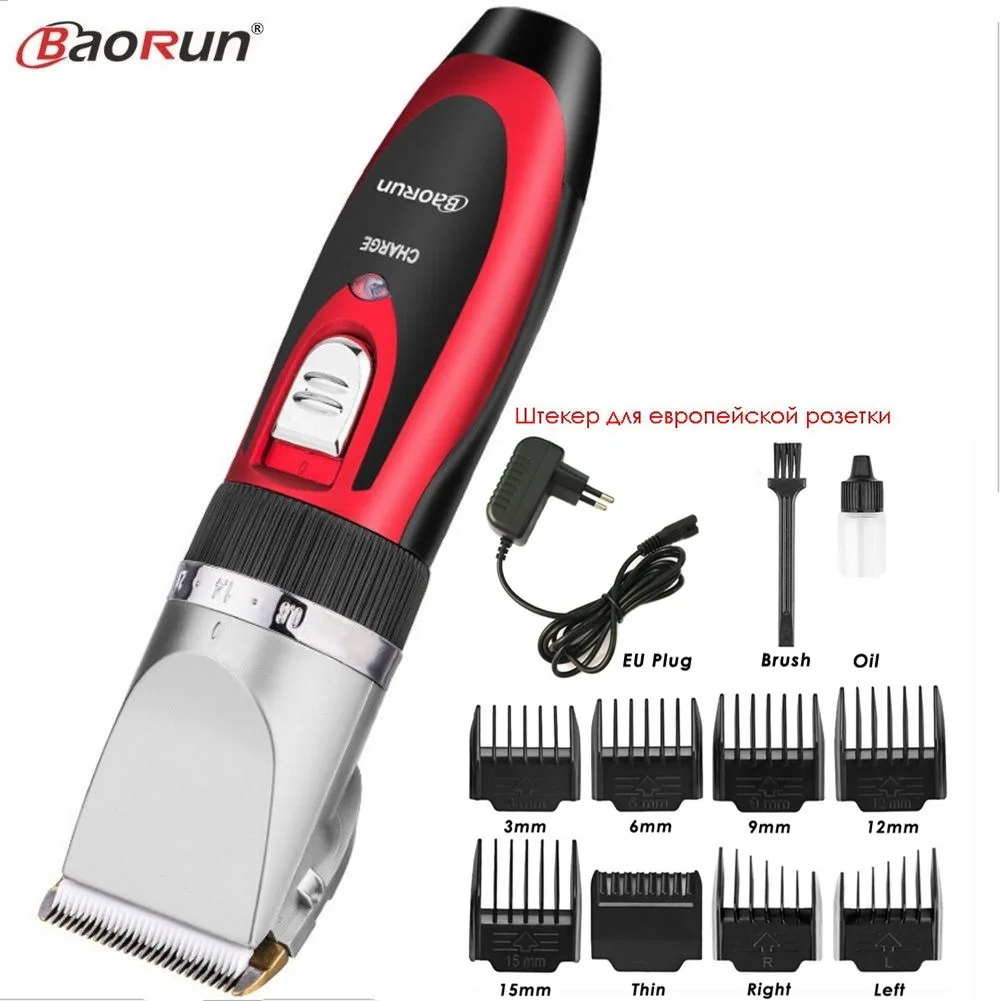 Hair Clipper Professional Electric Hair Clipper Cordless Hair Trimmer Beard Razor Men Barber Cutting Machine 8pcs Nozzles 3-15mm