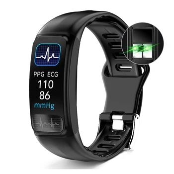 

ECG Smart P12 band Heart Rate Monitor PPG Smart Bracelet Blood Pressure Clock Waterproof Wristband For Xiaomi Huawei Phone