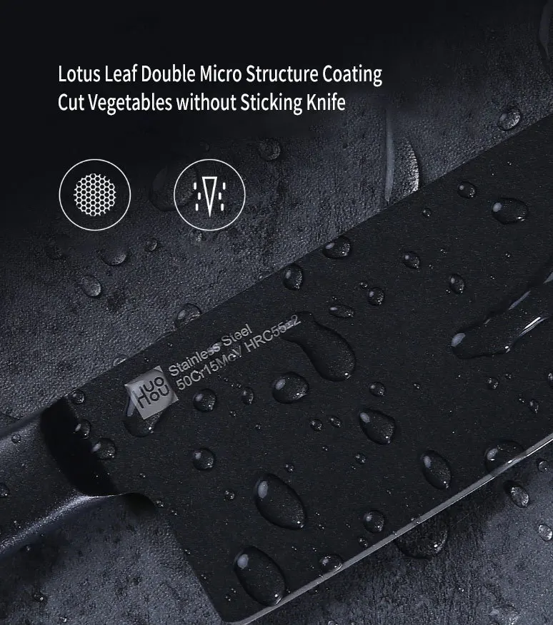 Xiaomi Mijia классный черный кухонный нож с антипригарным покрытием набор ножей из нержавеющей стали 307 мм Нож для нарезки+ 298 мм нож шеф-повара