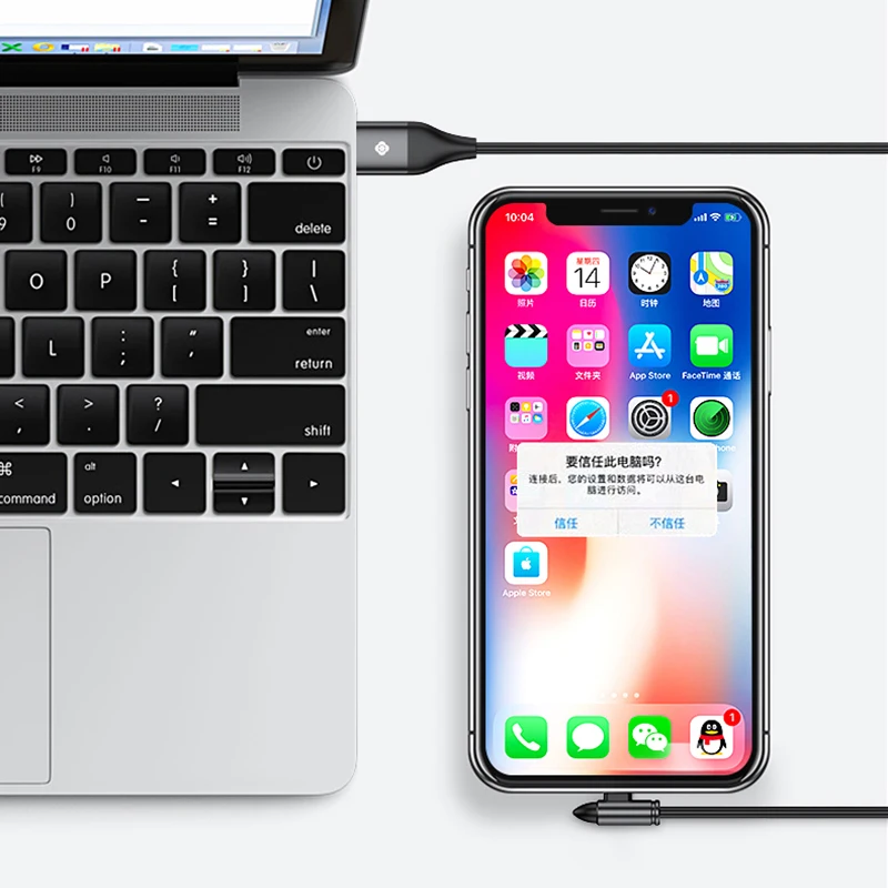 TOTU usb-кабель для зарядки iphone X, Xs, Max, Xr, usb-кабель для зарядки и освещения, для iphone 7, 8 Plus