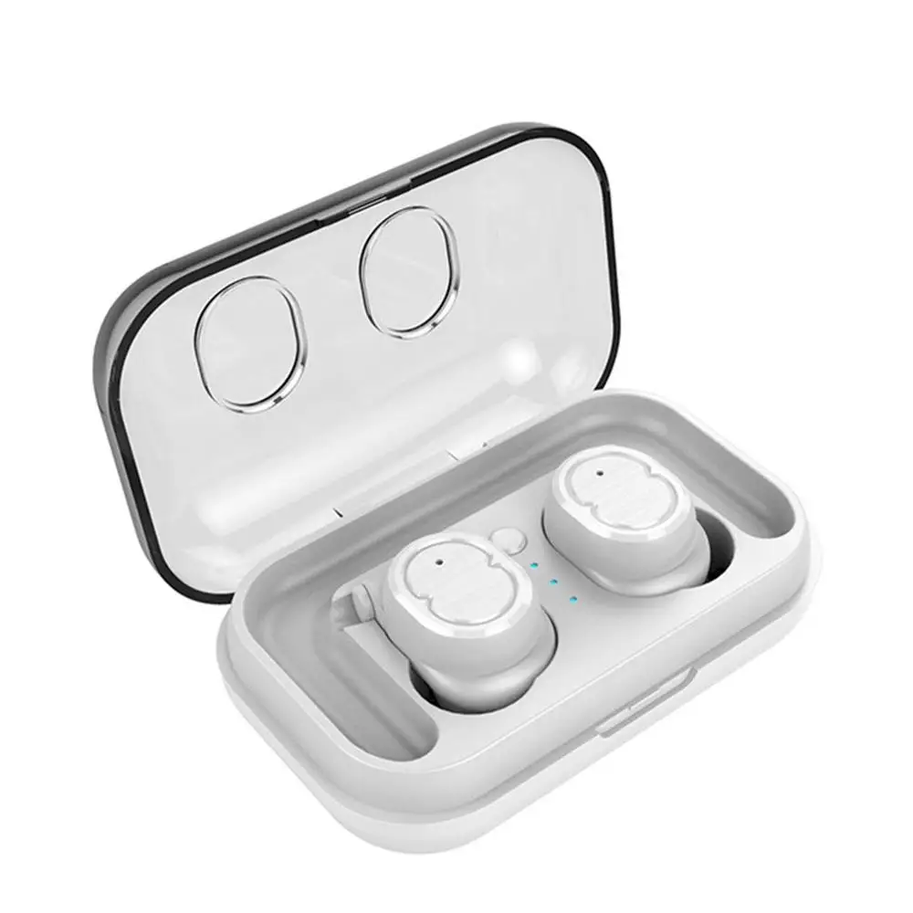 Белый TWS Bluetooth, настоящие беспроводные наушники, стерео наушники, мини TWS, водонепроницаемые, Handsfrees, 500 мАч, внешний аккумулятор для смартфонов - Цвет: Белый