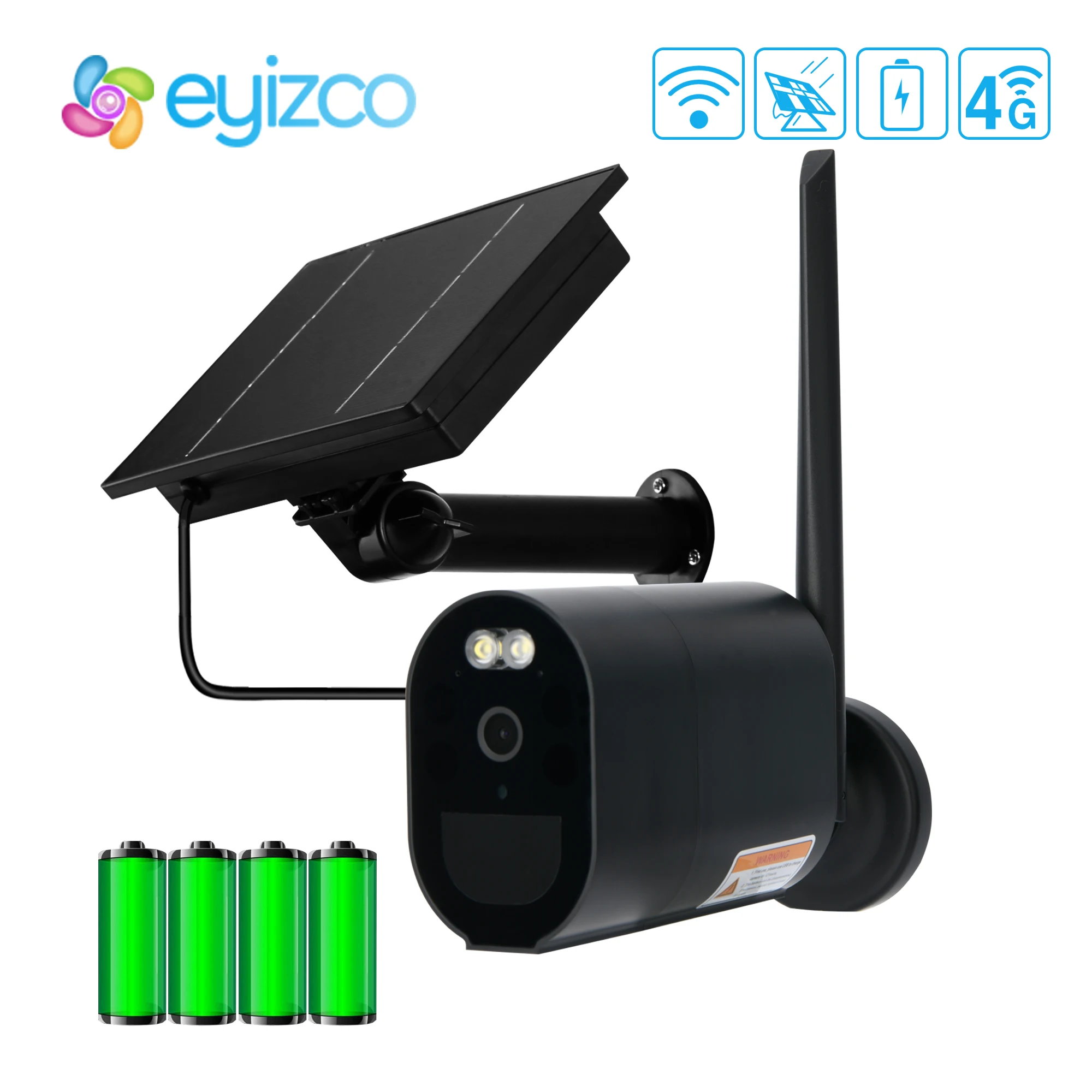 4G IP-камера 1080P WIFI уличная 18650 батарея на солнечных батареях GSM Sim-карта пик датчик