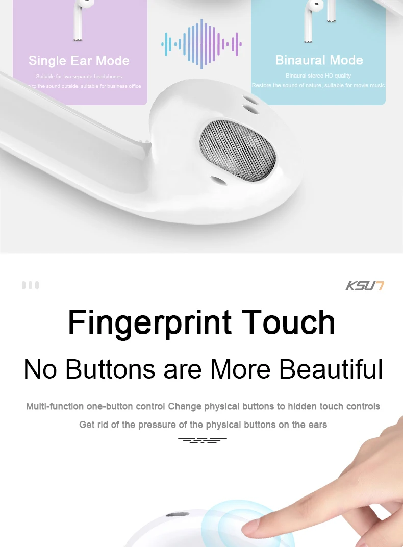 KSUN BT03 TWS 5,0 Bluetooth наушники 3D стерео беспроводные наушники с двойным микрофоном