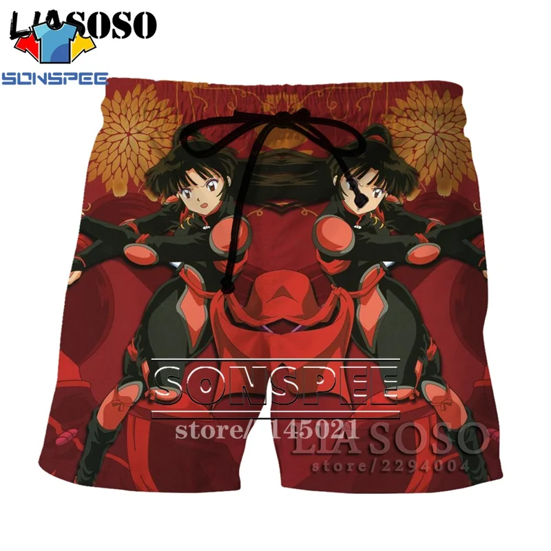 SONSPEE, 3D принт, аниме, Inuyasha, мужские, женские, дышащие, пляжные шорты, летние, для фитнеса, штаны, повседневный стиль, качественная спортивная одежда, D07 - Цвет: Серый