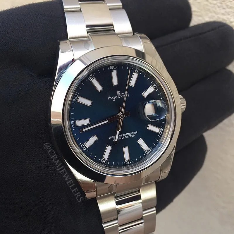 

Famous Brand New Watch Men Datejust Silver Black Blue Watch Automatic Mechanical Stainless Steel Sapphire Glass Watches 36mm AAA