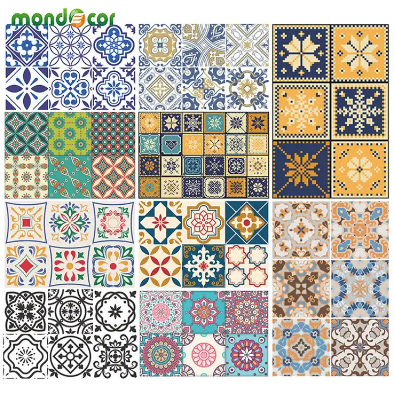papel tapiz de azulejos decorativos calcomania de arte de pared retro autoadhesivo pegatinas de azulejos impermeables mural de decoracion de