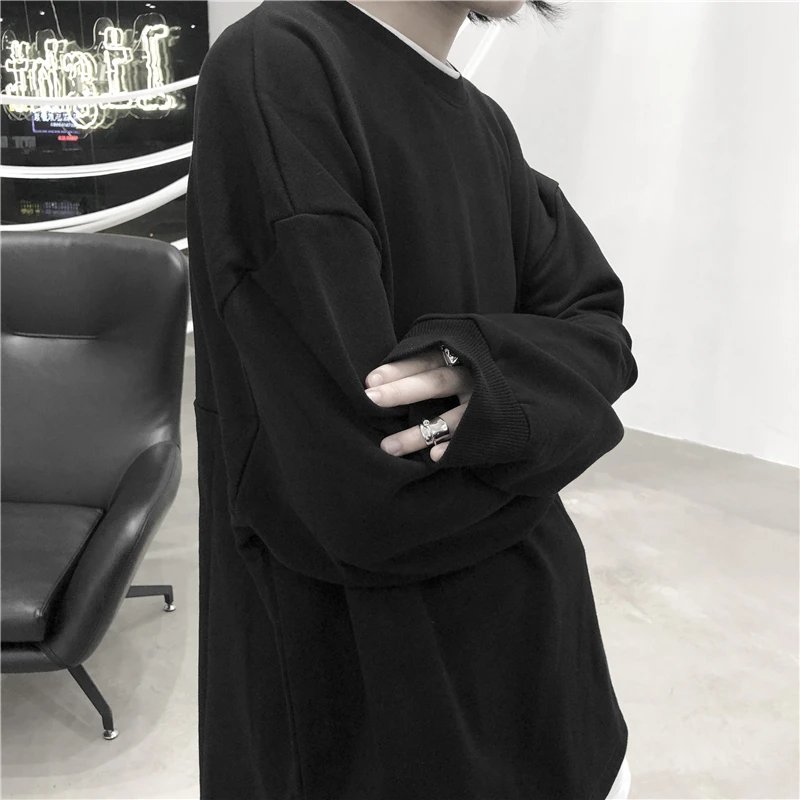 Ladies Long Sleeve Hoodie Autumn New Round Collar Solid Color Korean Style Loose Youth Fashion Versatile Pullover