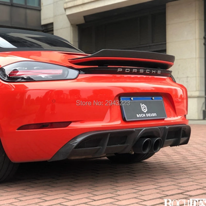 Автомобильный Стайлинг карбоновый спойлер заднего багажника, крыла для Porsche Cayman 981 986 987 718 спойлер
