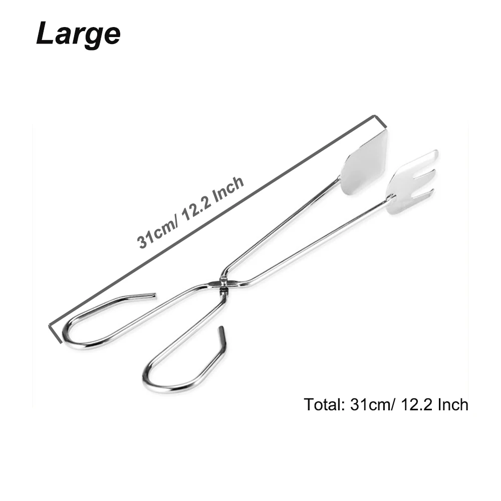 L(Length 31 cm) Металлические плоскогубцы из нержавеющей стали для барбекю, кухонные ножницы для приготовления пищи, щипцы длиной 27 см/31 см, принадлежности для барбекю - Цвет: L(Length 31 cm)