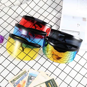 

5 Colors Futuristic Costume Party Glasses Polarized Lens Mask Sun Glasses Mirrored Frame Eyewear Birthday Party Decorations