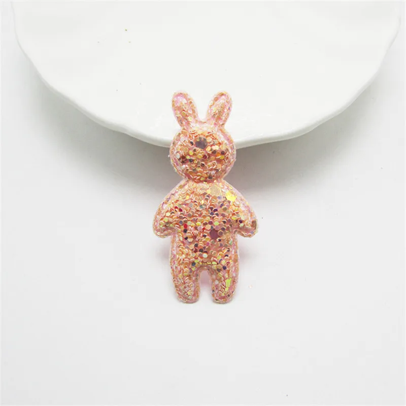 Pink rabbit 10-50 шт цветные блестки звезда/Медвежонок мягкие патчи аппликация DIY принадлежности для рукоделия детские заколки для волос Аксессуары материал украшения - Цвет: Pink rabbit