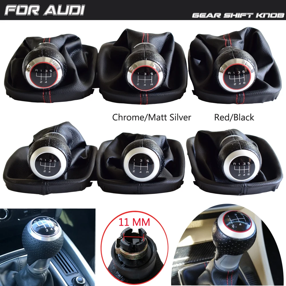 

5/6 Speed Car Gear Shift Knob Lever HandBall Gaiter Boot For AUDI A6 C5 (1997-2001)/A4 (1998-2000)/A8 D2 (1996-2003) Car Styling