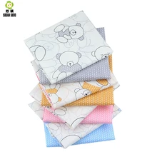 Shuanshuo мультфильм Медведь Лоскутная Ткань ткани ручной работы лоскутное шитье Детские и Детские простыни Dress40* 50 см 40 шт./лот