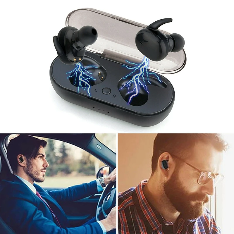 TWS Bluetooth V5.0 Беспроводные спортивные стерео мини наушники сенсорный светодиодный дисплей водонепроницаемые наушники с шумоподавлением игровая гарнитура