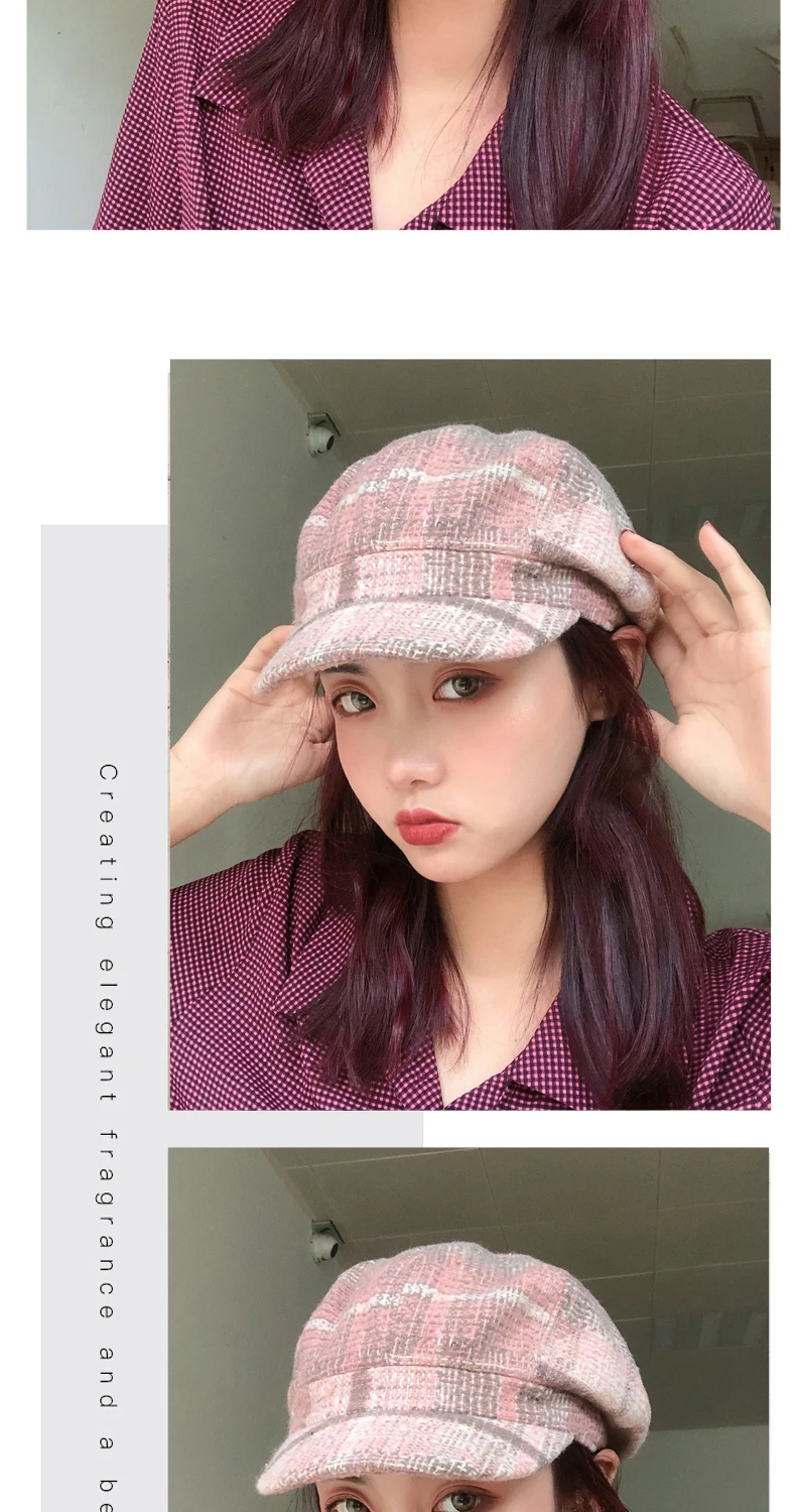 Net Red Beret Female Summer Thin British Retro Octagonal Cap Air-permeable Japanese Painter Newsboy Cap